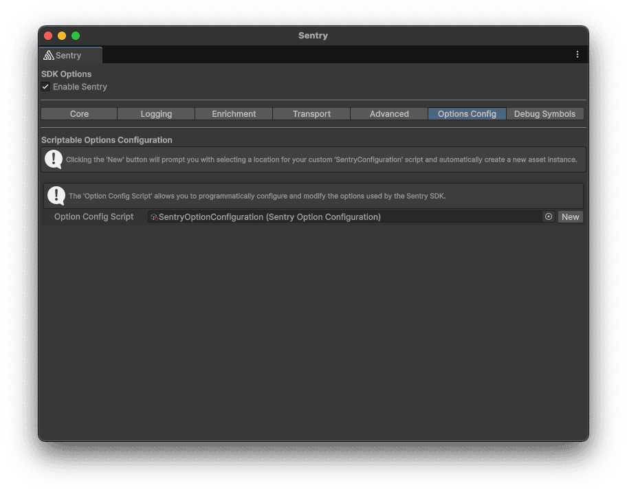 Options Configuration